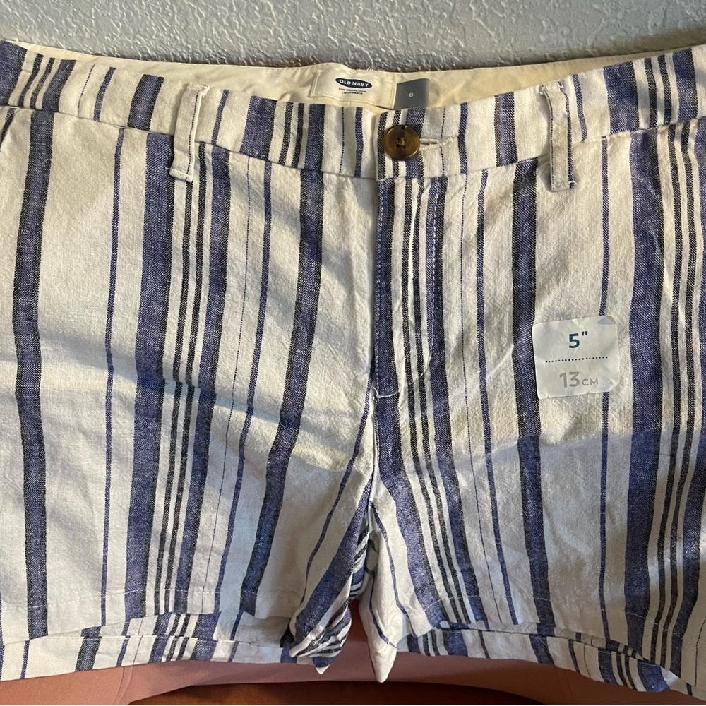 Striped Blue and White Shorts